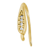 1 Paar Ohrhaken mit Strasssteinen, Messing, gold