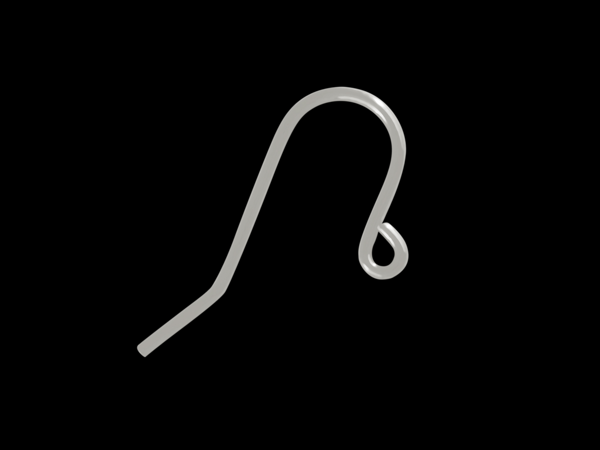 einfache, kleine, rhodinierte Ohrhaken, Ohrhänger aus echtem