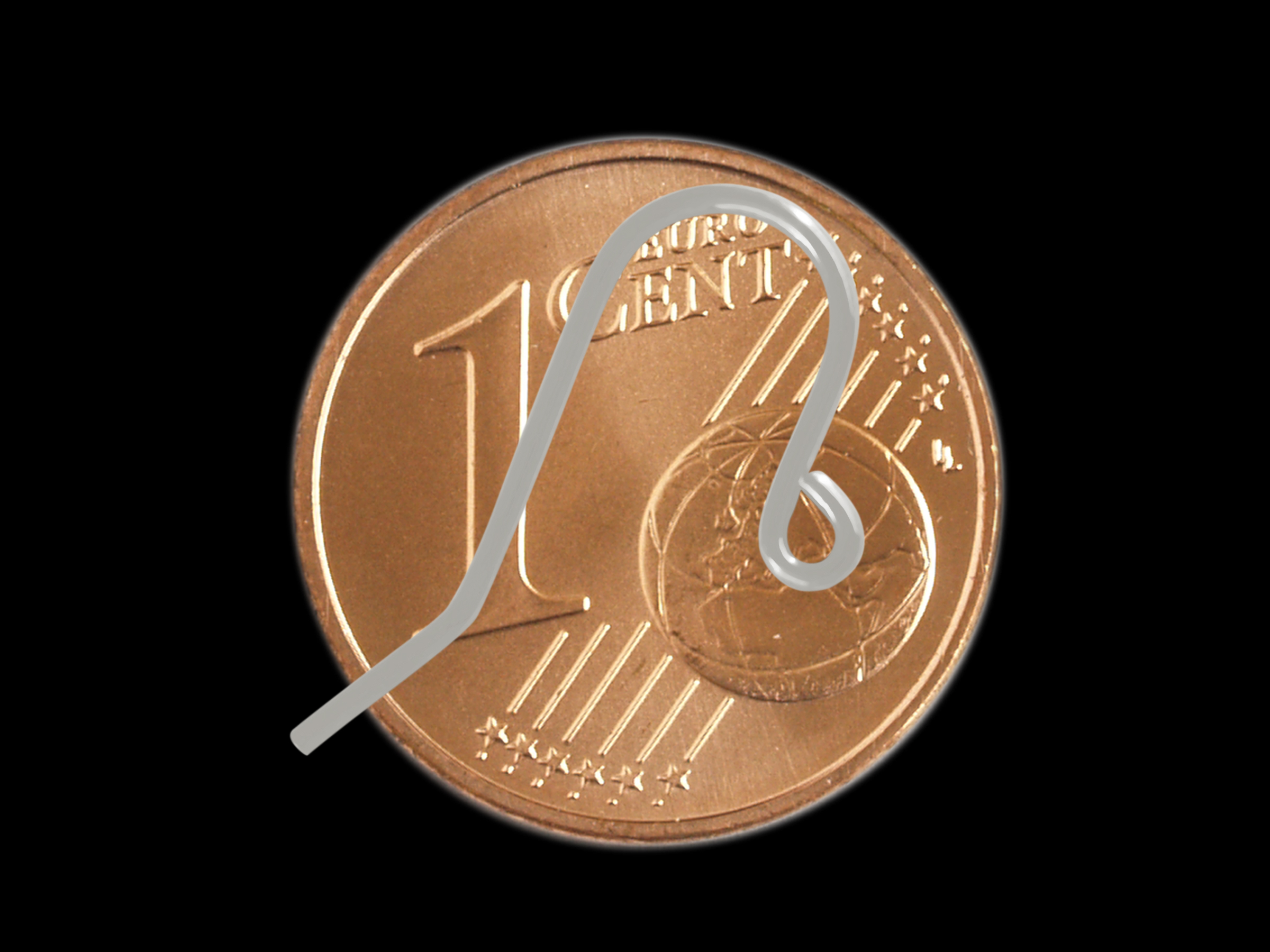 einfache, kleine, rhodinierte Ohrhaken, Ohrhänger - Größenve