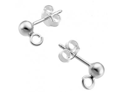 echt Silber Ohrstecker mit kleinem Ringerl zum Anhängen
