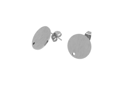 Ohrstecker aus Edelstahl einer gebürsteten Platte und einem 