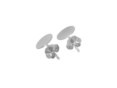 rhodinierte echt Silber Ohrstecker mit großer 8mm Klebefläch