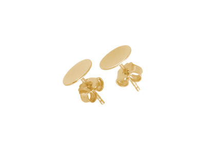 goldene echt Silber Ohrstecker mit großer 8mm Klebefläche Gr