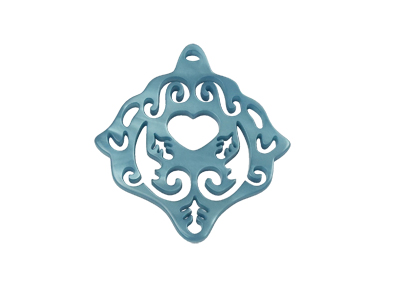große leichte blaue Ornament Ohrringe hängend lang für Damen