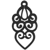 Ornament für Ohrringe, Model CORAZON 55x30mm, Schwarz