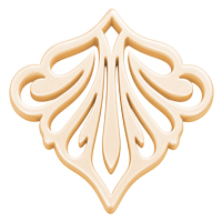 Ornament für Ohrringe, Model Belle Fleur 43x43mm, Prosecco