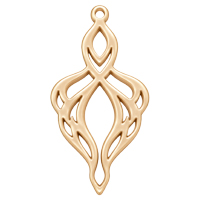 Ornament für Ohrringe, Model Eternelle 43x22mm, Beige