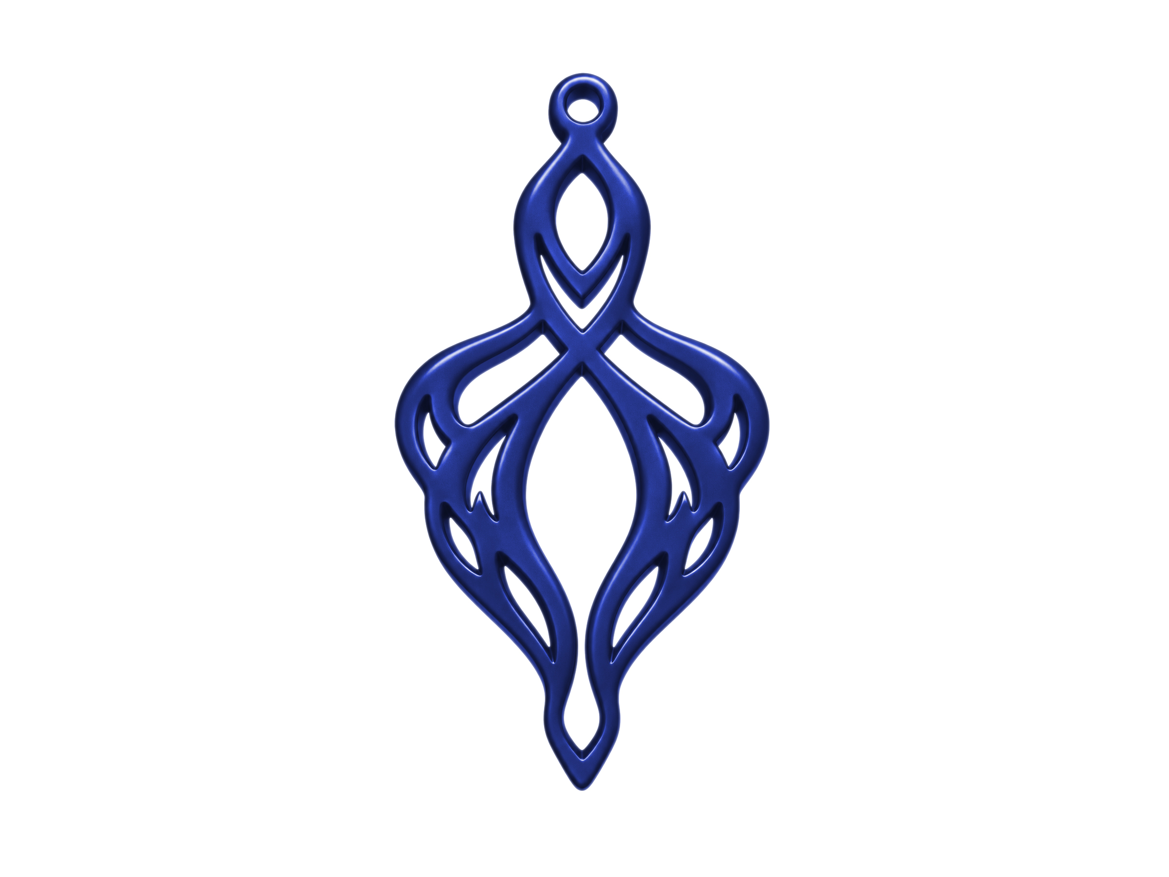 dunkelblaue Ornamente zum Ohrringe machen