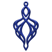 Ornament für Ohrringe, Model Eternelle 43x22mm, Dunkelblau