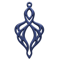 Ornament für Ohrringe, Model Eternelle 43x22mm, Nachtblau
