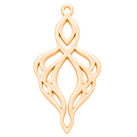 Ornament für Ohrringe, Model Eternelle 43x22mm, Pfirsich
