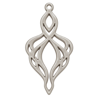Ornament für Ohrringe, Model Eternelle 43x22mm, Silbergrau