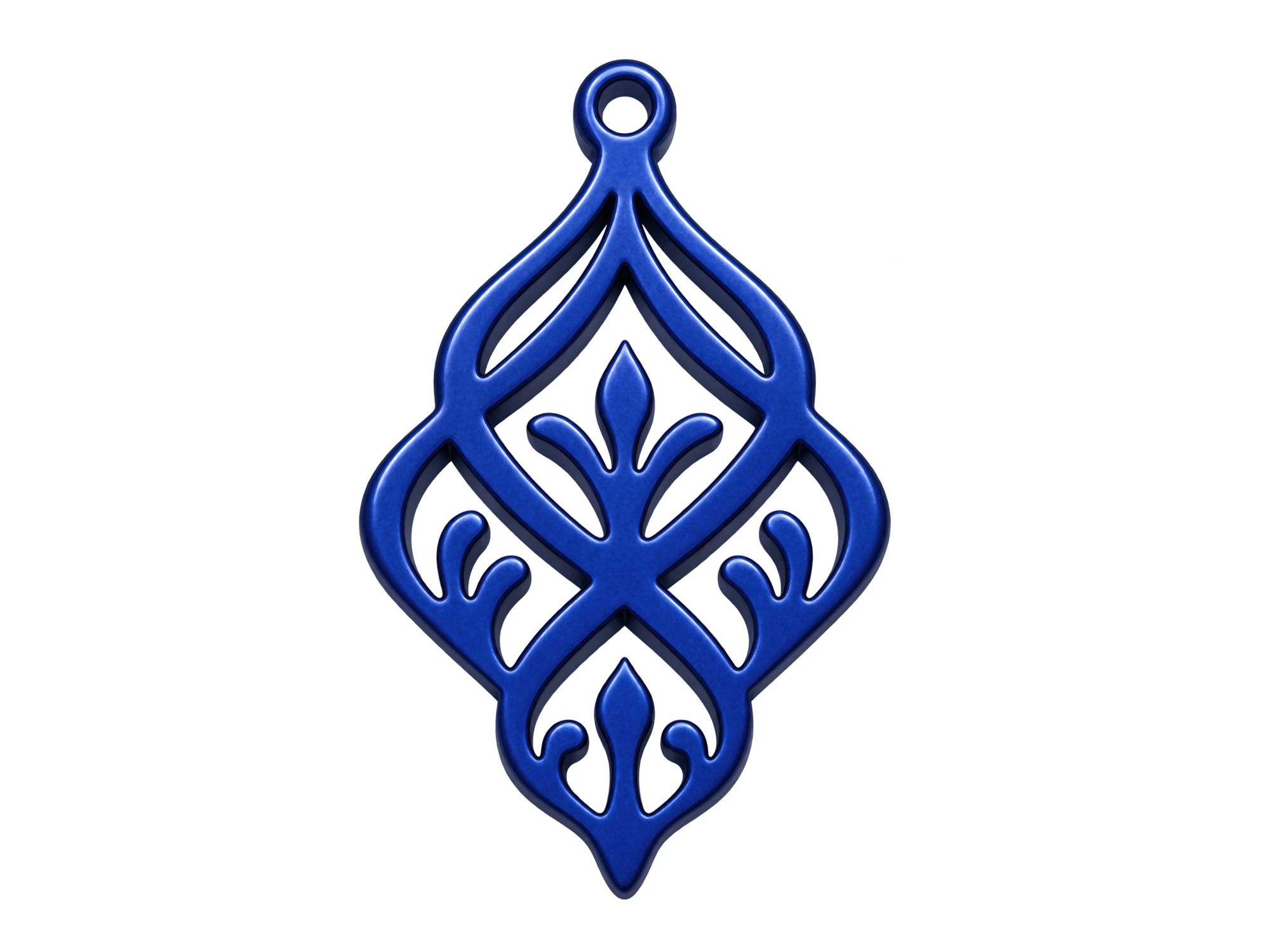 dunkelblaue Ornamente zum Ohrringe machen
