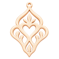 Ornament für Ohrringe, Model Mon Amour 39x27mm, Pfirsich