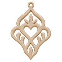 Ornament für Ohrringe, Model Mon Amour 39x27mm, Beige