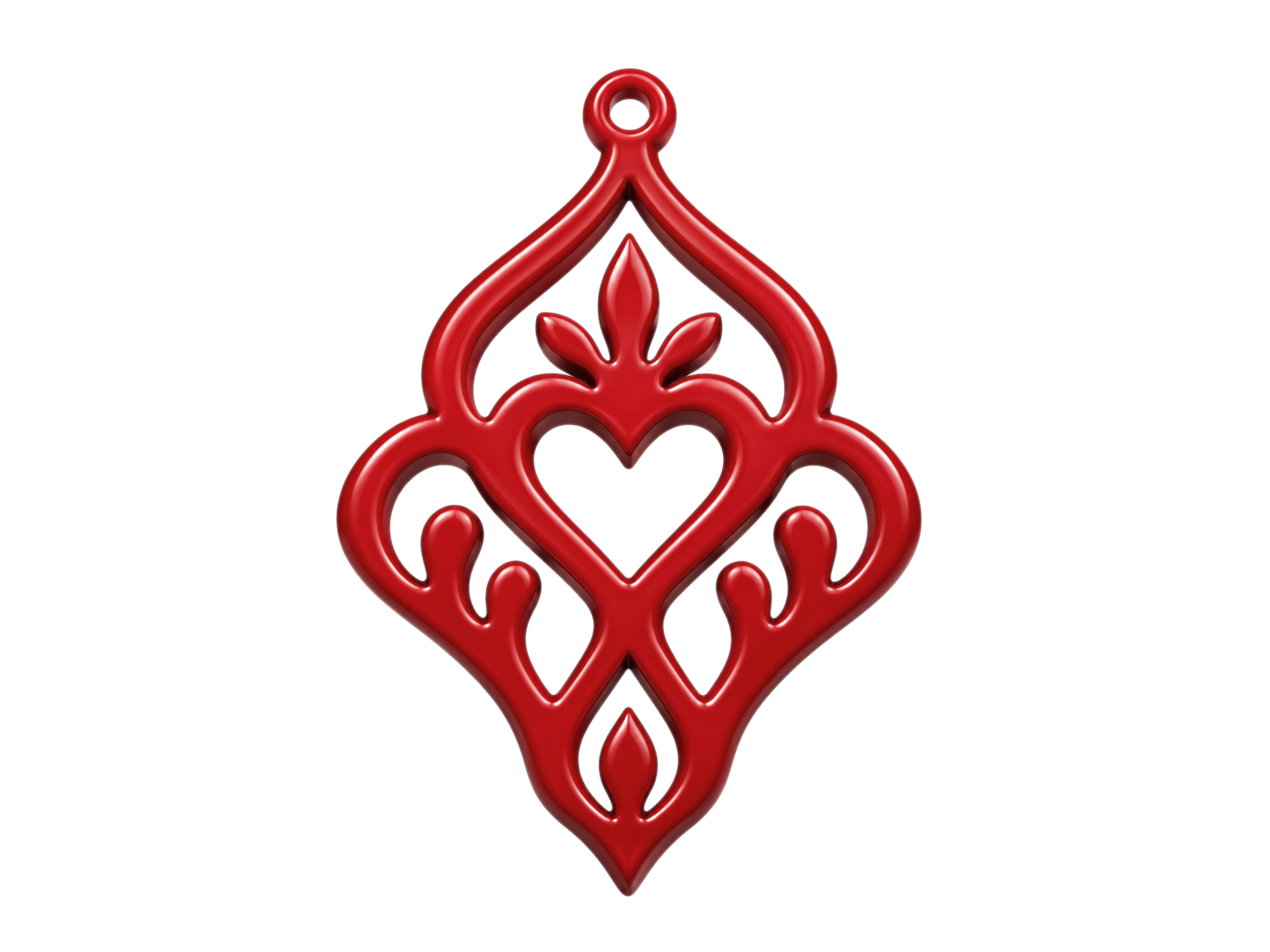 dunkelrote Ornamente zum Ohrringe machen