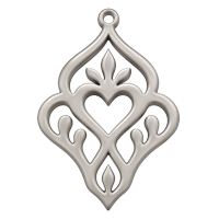 Ornament für Ohrringe, Model Mon Amour 39x27mm, Silbergrau