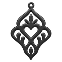 Ornament für Ohrringe, Model Mon Amour 39x27mm, Schwarz
