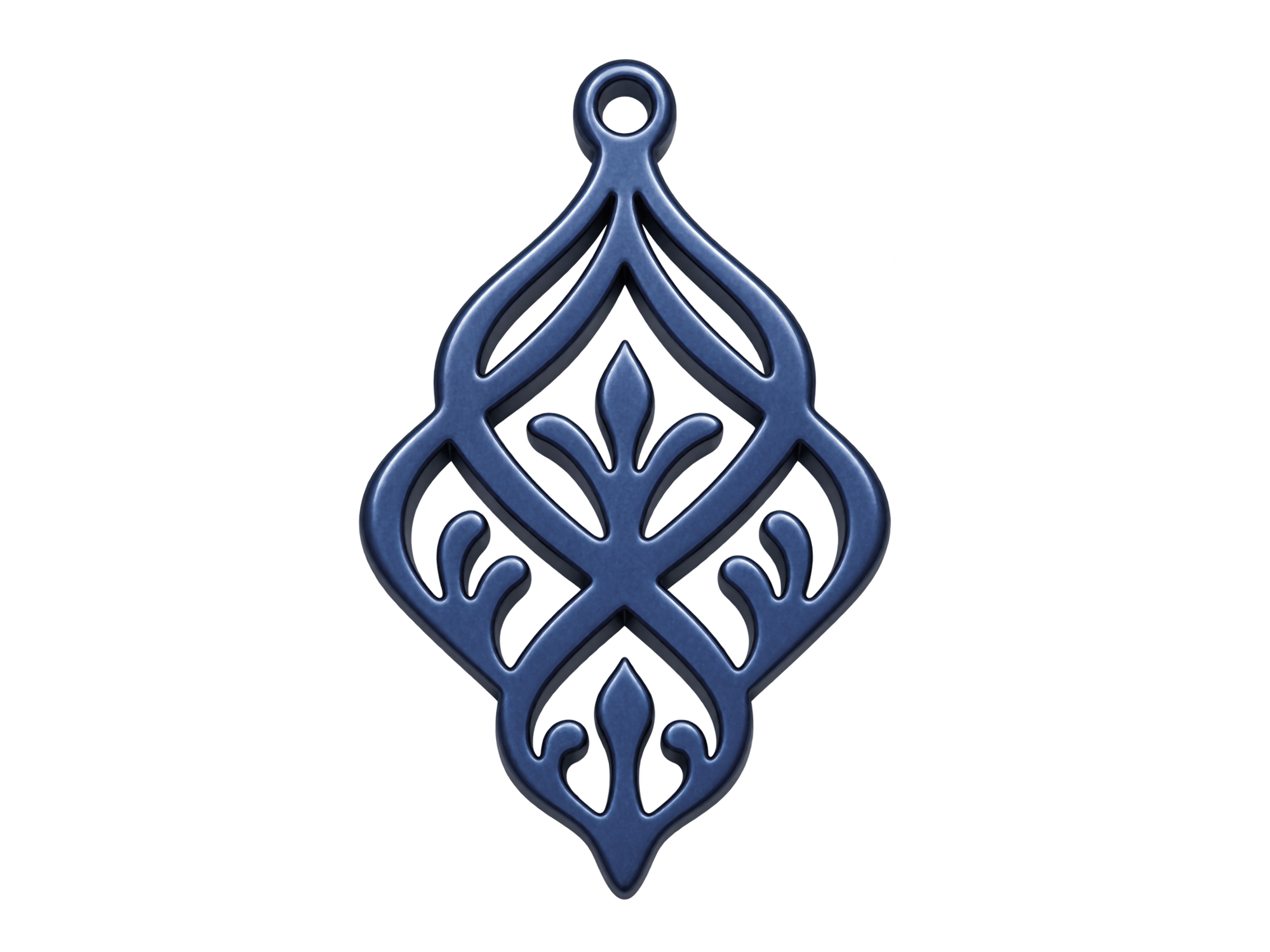 tief blaue Ornamente zum Ohrringe machen