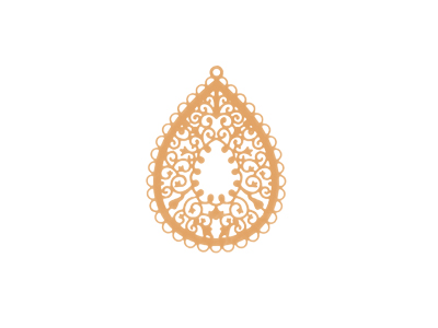 rosegoldenes filigranes Metallornament für Ohrringe