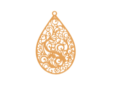 rosegoldenes filigranes Metallornament für Ohrringe
