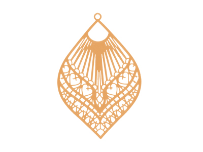 rosegoldenes filigranes Metallornament für Ohrringe