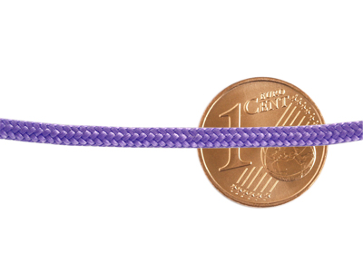 Paracordband 2,5mm violett mit Grenvergleich