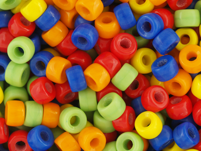 bunte opake Perlenmischung mit großen Löchern, Bild 1