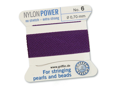 Perlseide, Knüpfseide aus Nylon Amethyst