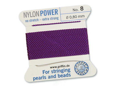 Perlseide, Knüpfseide aus Nylon Amethyst