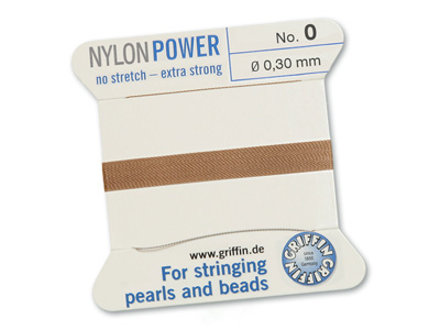 Perlseide, Knpfseide aus Nylon Beige