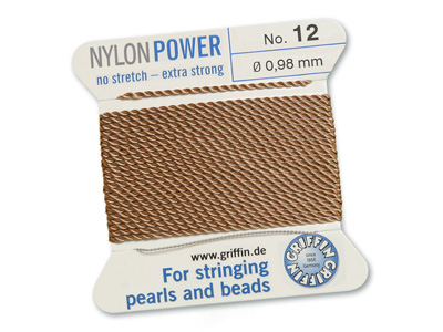 Perlseide, Knüpfseide aus Nylon Beige