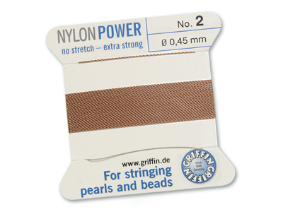 Perlseide, Knpfseide aus Nylon Beige