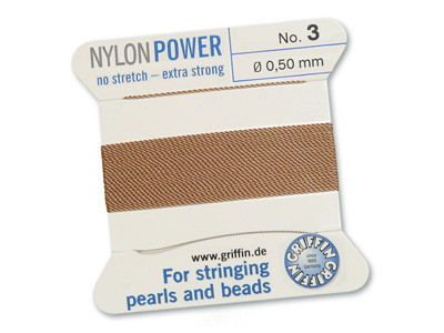 Perlseide, Knpfseide aus Nylon Beige