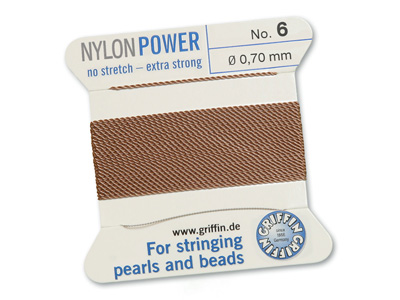 Perlseide, Knüpfseide aus Nylon Beige