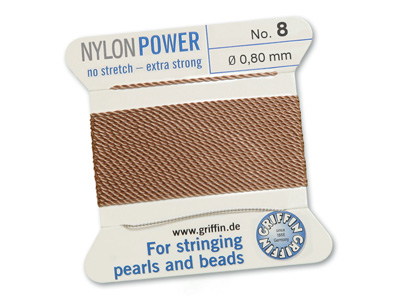 Perlseide, Knpfseide aus Nylon Beige