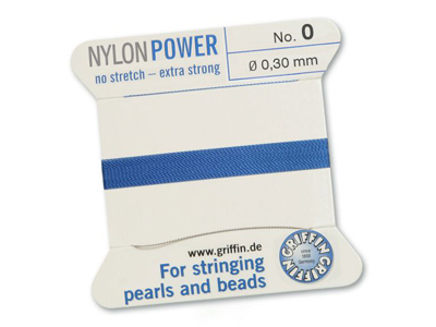 Perlseide, Knüpfseide aus Nylon Blau