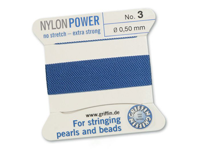 Perlseide, Knüpfseide aus Nylon Blau