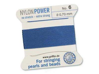 Perlseide, Knüpfseide aus Nylon Blau