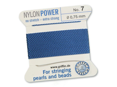 Perlseide, Knüpfseide aus Nylon Blau