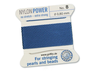 Perlseide, Knüpfseide aus Nylon Blau