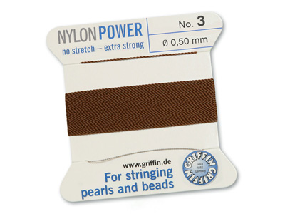 Perlseide, Knüpfseide aus Nylon Braun