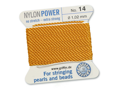Perlseide, Knüpfseide aus Nylon Dunkelgelb