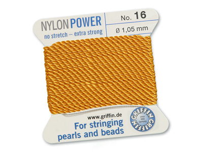 Perlseide, Knüpfseide aus Nylon Dunkelgelb