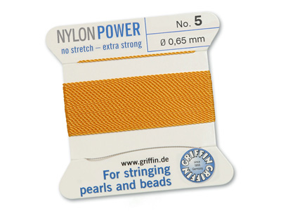 Perlseide, Knüpfseide aus Nylon Dunkelgelb