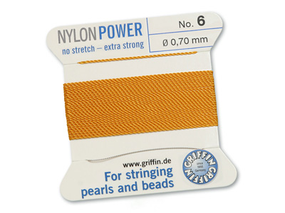 Perlseide, Knüpfseide aus Nylon Dunkelgelb