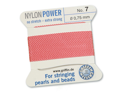 Perlseide, Knüpfseide aus Nylon Dunkelrosa