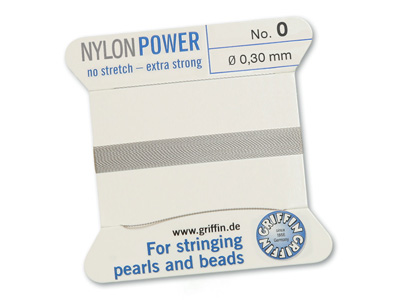 Perlseide, Knüpfseide aus Nylon Grau
