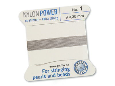 Perlseide, Knüpfseide aus Nylon Grau