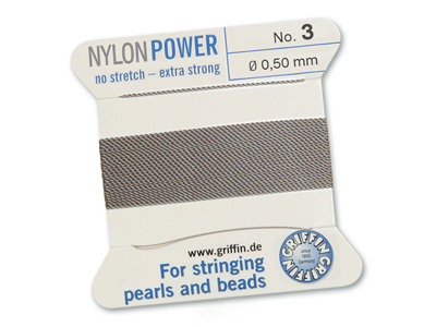 Perlseide, Knüpfseide aus Nylon Grau